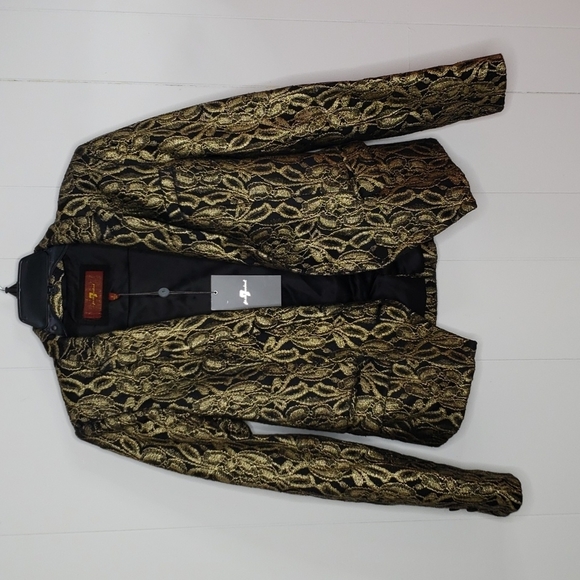 7 FOR ALL MANKIND Metallic Jacquard Blazer Sz. SM - Picture 5 of 15